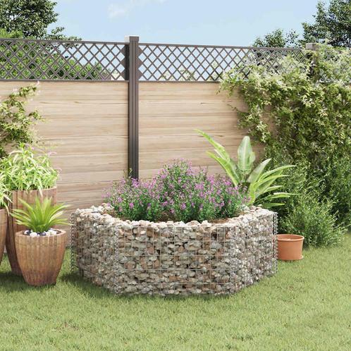 vidaXL Gabion plantenbak verhoogd zeshoekig 160x140x50 cm, Tuin en Terras, Bloembakken en Plantenbakken, 100 cm of meer, Nieuw