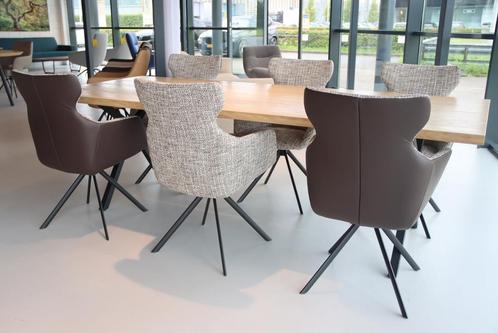 6x eetkamerstoel draai Gealux Mille combi stof leer., Huis en Inrichting, Stoelen, Vijf, Zes of meer stoelen, Nieuw, Leer, Stof