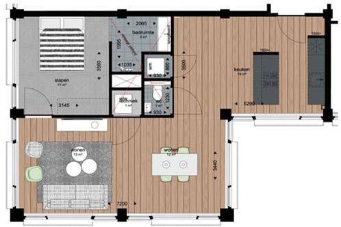 Appartement Damsport in Groningen, Huizen en Kamers, Huizen te huur, Via bemiddelaar, Groningen, Appartement