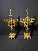 Kaarsenhouder - Verguld brons - Zeldzame napoleon III, Antiek en Kunst, Antiek | Klokken