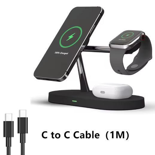 3-in-1 Draadloze Opladerstandaard Magnetisch Snellaadstation, Telecommunicatie, Mobiele telefoons | Telefoon-opladers, Nieuw, Verzenden