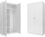 Kledingkast 90x190x50 cm wit 5 schappen 2 deuren (Meubelen), Huis en Inrichting, Kasten | Kledingkasten, Gebruikt, Verzenden