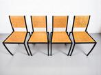4x (of +/-) Vintage Stoelen 90s - Hout en Metaal, Zo goed als nieuw, Bruin, Hout