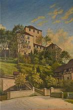 K. Voboril (1952) - Hilltop estate under golden skies - NO, Antiek en Kunst