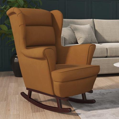 vidaXL Schommelstoel met massief rubberwood poten fluweel, Kinderen en Baby's, Speelgoed | Buiten | Speeltoestellen, Nieuw, Verzenden