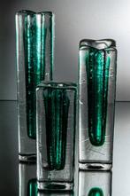 Schott Zwiesel - Pot (3) - Drie blokkeilekstenen vazen, Antiek en Kunst, Antiek | Glas en Kristal