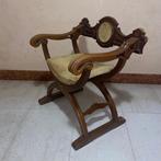 Stoel - Hout - Vintage savonarola, Antiek en Kunst, Curiosa en Brocante