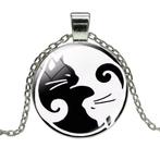 Fako Bijoux® - Ketting - Cabochon - Yin Yang - Poezen -, Verzenden, Nieuw