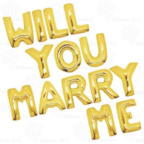 Ballonnen set Will You Marry Me goud of rose goud of zilver, Hobby en Vrije tijd, Feestartikelen, Valentijn of Romantisch, Nieuw