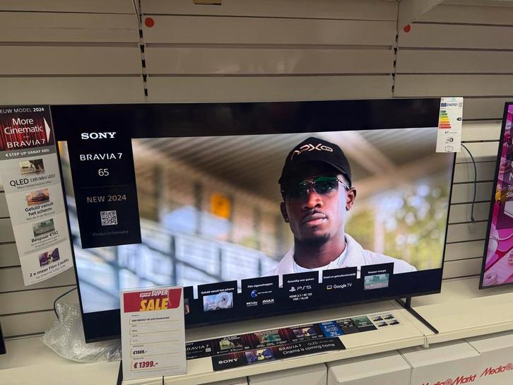 BRAVIA 7 4K QLED K65XR70PAEP (2024) (Showmodel), Audio, Tv en Foto, Televisies, 100 cm of meer, Smart TV, 120 Hz, 4k (UHD), Refurbished