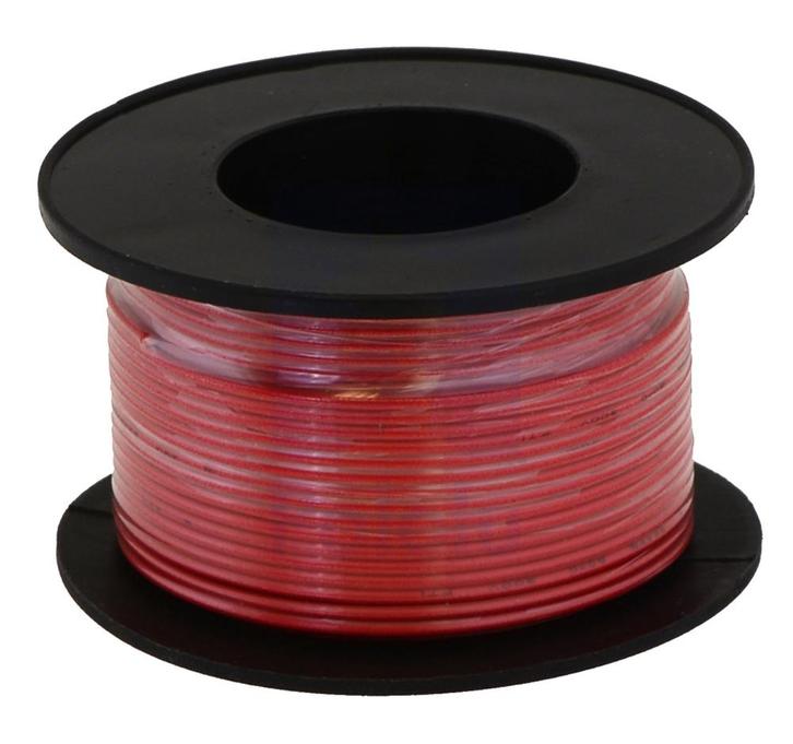 30 AWG Flexibel koperdraad rood, 30 meter op spoel, Hobby en Vrije tijd, Elektronica-componenten, Verzenden