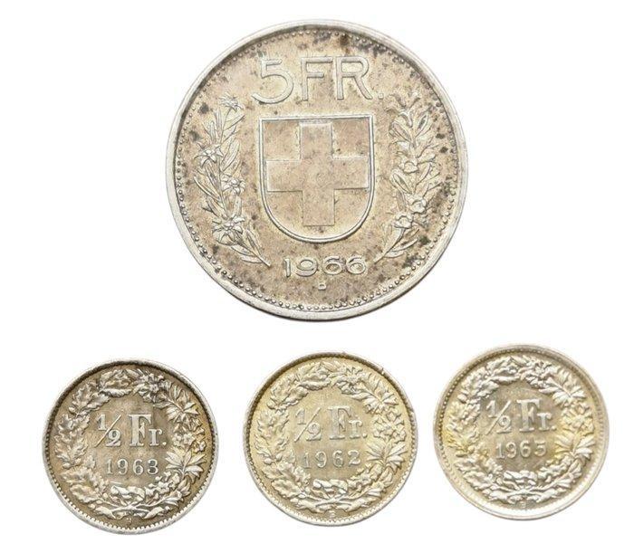 Zwitserland. Collection of coins 1962/1963/1965/1966 (Zonder, Postzegels en Munten, Munten | Europa | Niet-Euromunten