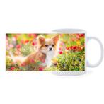 Beker - Chihuahua tussen Bloemen NIEUW, Huis en Inrichting, Keuken | Servies, Ophalen of Verzenden, Nieuw