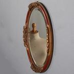 Ovale spiegellijst met rood en goud facet geslepen ca 1900, Ophalen of Verzenden