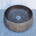 Ronde waskom marmer bruin Mokka Brown, Verzenden, Nieuw