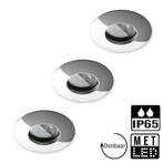 Set van 3 badkamer inbouwspots chrome + LED spots GU10 Lybar, Verzenden, Nieuw