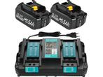 2 x 18V 5,5Ah Reserveaccu + 6A DC18RD Oplader voor Makita, Verzenden, Zo goed als nieuw