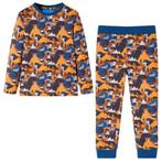 vidaXL Kinderpyjama met lange mouwen 92 cognackleurig, Verzenden, Nieuw