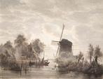 Jacobus Theodorus Abels (1803-1866) - Molen bij het water, Antiek en Kunst, Kunst | Schilderijen | Klassiek