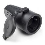 Contrastekker | Q-link (Randaarde, Rubber, 10/16 A, Zwart), Verzenden, Nieuw