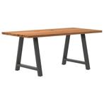 vidaXL Eettafel rechthoekig 180x90x74 cm massief eikenhout, Huis en Inrichting, Tafels | Eettafels, Verzenden, Nieuw