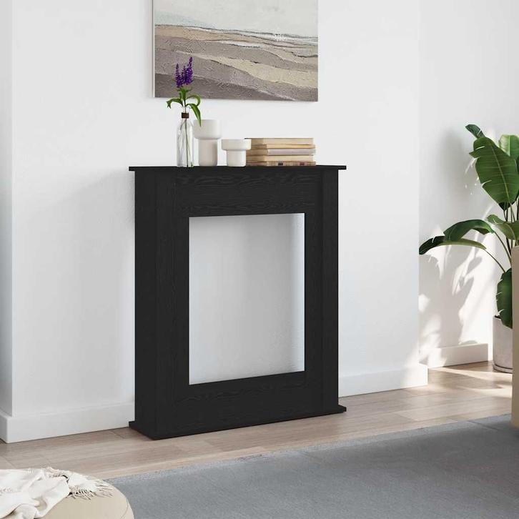vidaXL Haardombouw Zwarte Eiken 75x20x87,5 cm Engineered, Huis en Inrichting, Haarden, Nieuw, Verzenden