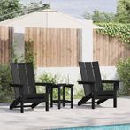 vidaXL Tuin Lounge Meubels 2 pcs Zwart 74.5 x 80.5 x 90cm, Tuin en Terras, Tuinstoelen, Verzenden, Nieuw, Kunststof