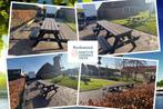 Rockwood® Picknicktafel Rolstoel - Zwaar Kunststof - Quartz, Ophalen of Verzenden, Nieuw, Rechthoekig, Hout