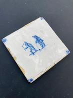 Tegel - Antieke Delfts blauwe tegel met kinderspelen -
