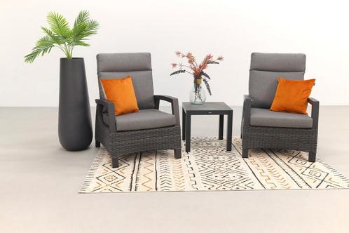 VDG Darwin verstelbare loungestoelen + Atlanta bijzettafel -, Tuin en Terras, Tuinsets en Loungesets, Loungeset, Nieuw, Overige materialen