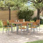 vidaXL 7-delige tuinset met een eettafel van massief, Verzenden, Nieuw