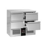 GGM Gastro | Koelwerkbank PREMIUM - 900x700mm - 4 laden |, Verzenden, Nieuw in verpakking, RVS Meubilair