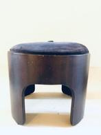 Kruk - Hout, Textiel - pouf vintage, Antiek en Kunst