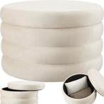 tectake® Poef Altu XL – Fluweellook Zithocker met Opbergruim, Verzenden, Zo goed als nieuw