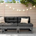 vidaXL Middenbanken met kussens 2 st massief grenenhout, Tuin en Terras, Tuinsets en Loungesets, Verzenden, Nieuw