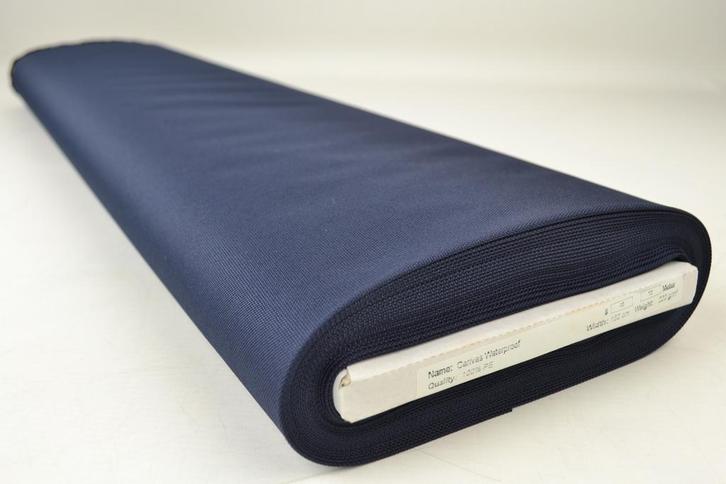 Navy waterafstotende canvas stof  - 10 of 50 meter rol, Hobby en Vrije tijd, Stoffen en Lappen, 120 cm of meer, 200 cm of meer