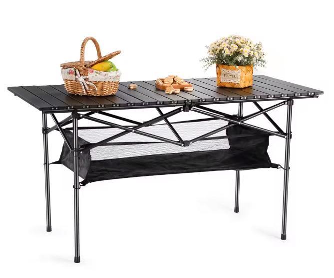 Lichtgewicht Opvouwbare Campingtafel met Netopberging, Huis en Inrichting, Tafels | Salontafels, Nieuw, Verzenden