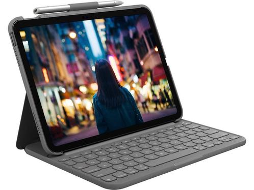 Logitech Slim Folio - Toetsenbord voor iPad (10e generatie), Computers en Software, Apple iPads, Zo goed als nieuw, Verzenden
