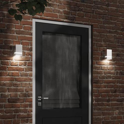 vidaXL Buitenwandlamp roestvrij staal zilverkleurig, Tuin en Terras, Buitenverlichting, Nieuw, Verzenden
