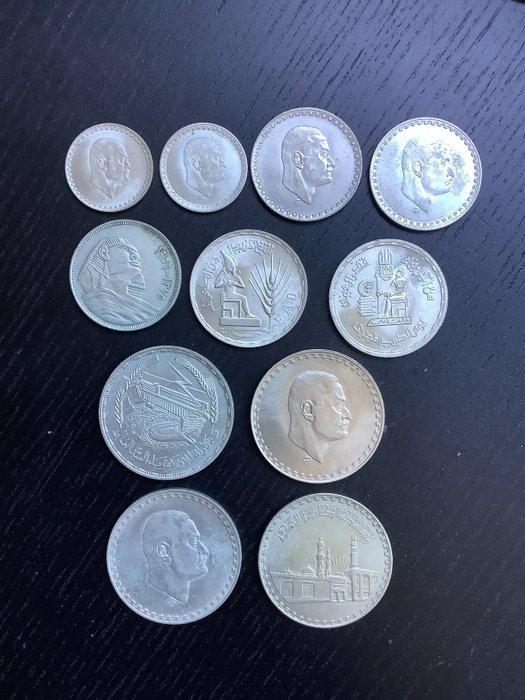 Egypte. 1956/1980, Lot 11 stuks (Zonder minimumprijs), Postzegels en Munten, Munten | Europa | Niet-Euromunten