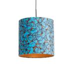 Hanglamp met velours kap vlinders met goud 40 cm - Combi, Nieuw, Overige materialen, Klassiek / Antiek, 75 cm of meer