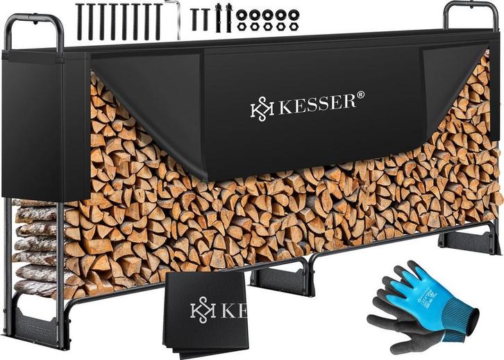 KESSER® Houtopslag voor Buiten - Metaal Houtrek 200kg Haardh, Tuin en Terras, Tuinmeubel-accessoires, Nieuw, Verzenden