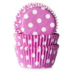 Cupcake Cups HoM MINI Polkadot Roze 35x23mm. 60st., Hobby en Vrije tijd, Taarten en Cupcakes maken, Verzenden, Nieuw