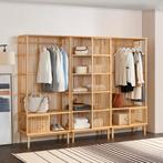 [en.casa] Halmeubelset 2x Vemb en 1x Trundholm bamboe, Huis en Inrichting, Kasten | Kledingkasten, Verzenden, Nieuw