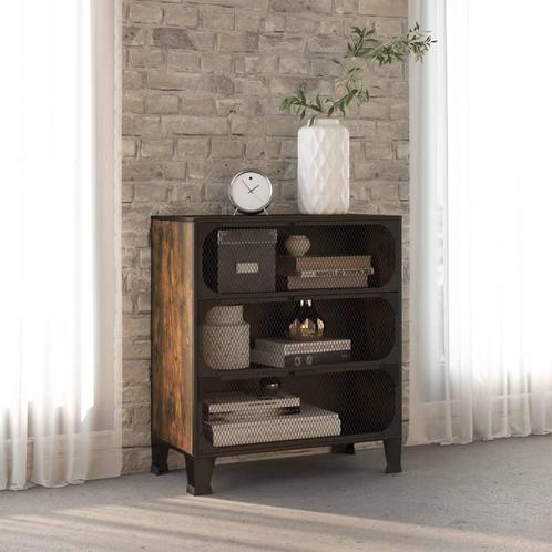 vidaXL Opbergkast 72x36x82 cm metaal en MDF rustiek bruin, Huis en Inrichting, Kasten | Overige, Nieuw, Verzenden