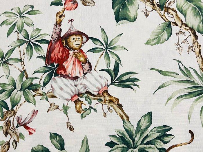 Speelse apen: katoenen stof volgens Oeko Tex Standard 100 -, Antiek en Kunst, Antiek | Kleden en Textiel