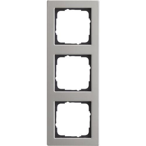 GIRA E2 Afdekraam 3 voudig Edelstaal 021333, Doe-het-zelf en Verbouw, Elektra en Kabels, Nieuw, Ophalen of Verzenden