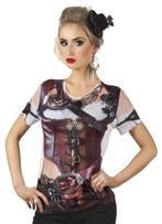 Mrs Steampunk fotorealistisch t-shirt, Kleding | Dames, Carnavalskleding en Feestkleding, Ophalen of Verzenden, Nieuw
