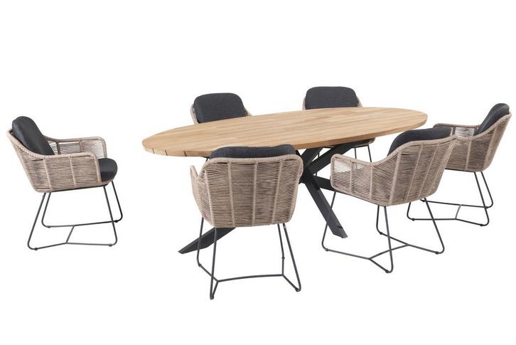 Taste by 4 Seasons Belmond tuinset naturel met Prado tafel, Tuin en Terras, Tuinsets en Loungesets, Ophalen of Verzenden