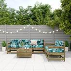 vidaXL 6-delige Loungeset met kussens geïmpregneerd, Tuin en Terras, Tuinsets en Loungesets, Verzenden, Nieuw, Loungeset
